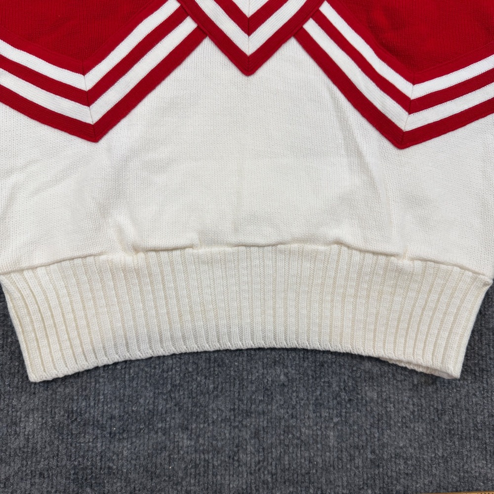 Preppy Dehen Portland Vintage Varsity Cheerleader Sweater Red White Letterman L - Picture 8 of 10